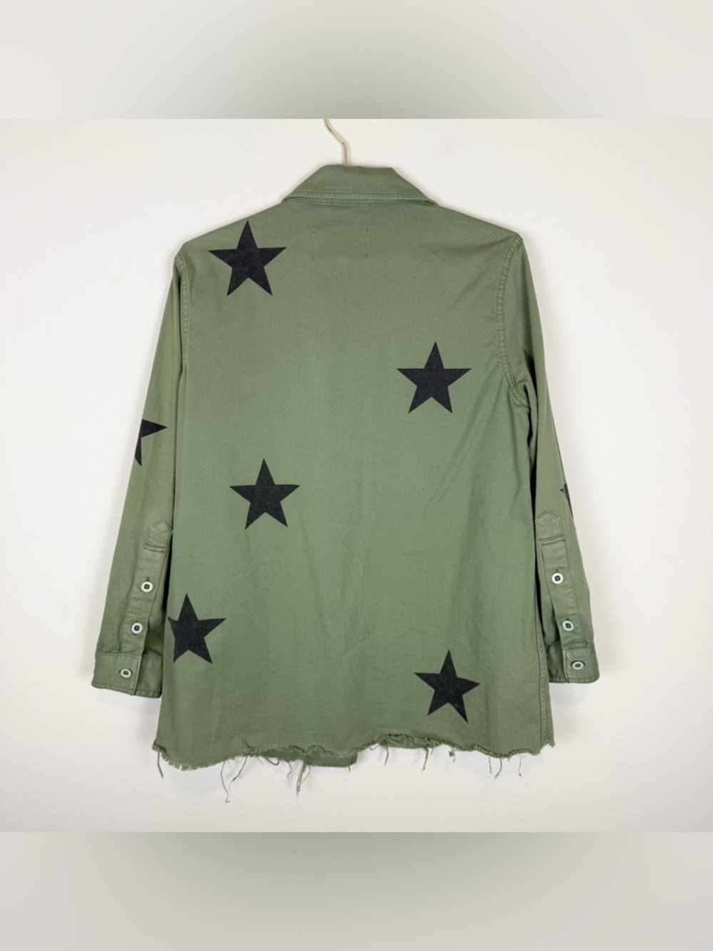 Pistola Camilo Military Jacket Royal Honor Green Stars Shacket Size Small - Picture 10 of 13